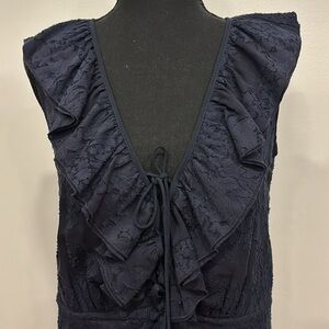 TORY BURCH Navy Sheath Dress NEW! Gorgeous silk blend size 2